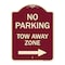 Signmission No Parking Tow Away Zone W/ Right Arrow Heavy-Gauge Aluminum Sign, 24" x 18", BU-1824-23609 A-DES-BU-1824-23609 - alternate 1